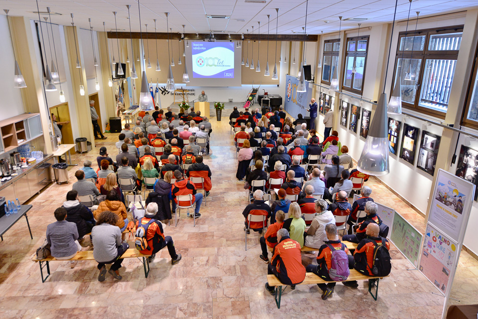 Slovenian Mountain Rescue Association (GRZS). Top view of the conference room during the 100-year anniversary celebration of GRZS.